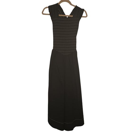 GANNI Black Washed Stretch Cotton Smock Midi Dress Sz 40 - Picture 12 of 14